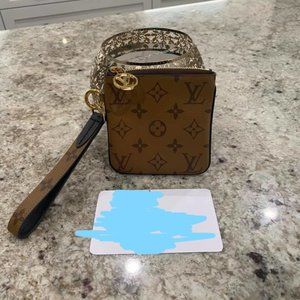 Square Reverse Monogram  Square Pouch w/ Strap